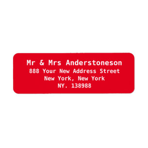 Personalized Simple Elegant Red Return Address
