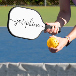 Personalized Simple elegant script Name Pickleball Paddle