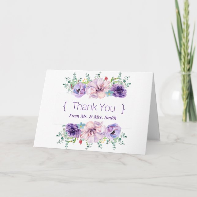 Personalized simple Elegant Thank You Card (Front)