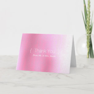 Personalized simple Elegant Thank You Pink Blur Card