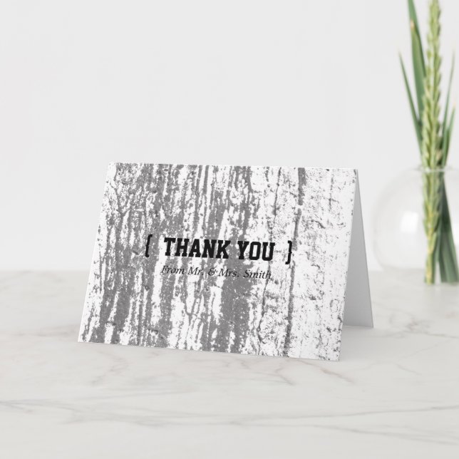 Personalized simple Elegant Thank You Wooden Blur Card (Front)