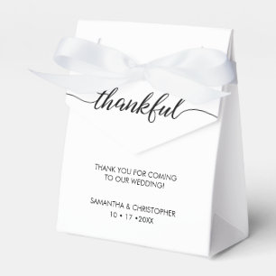 Personalized Simple & Elegant thankful Wedding Favor Box