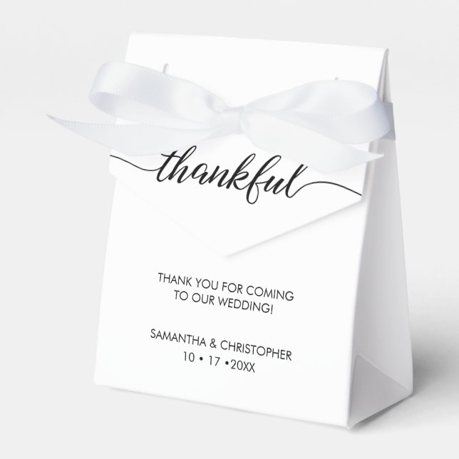 Personalized Simple & Elegant thankful Wedding Favor Box (Front Side)