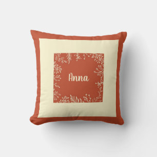 Personalized Simple Fall Leaves  Throw Pillow