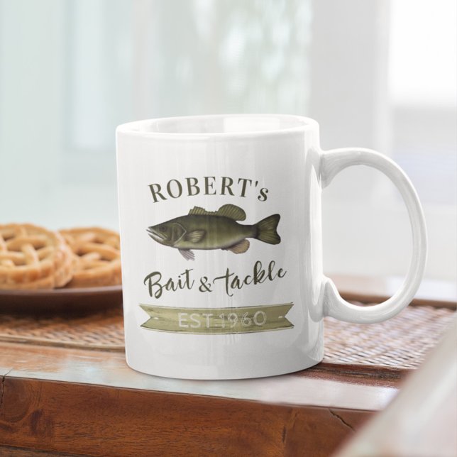 Personalized Simple Funny Fish and Bait Coffee Mug (Creator Uploaded)