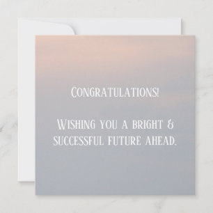 Personalized Simple Golden Sky, Congratulations Thank You Card