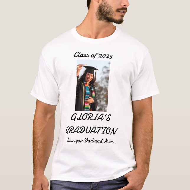 Personalized simple Graduation Photo  T-Shirt (Front)