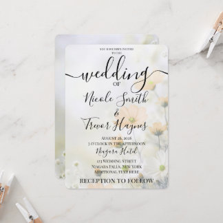 Personalized Simple Little Orange Flowers Wedding Invitation