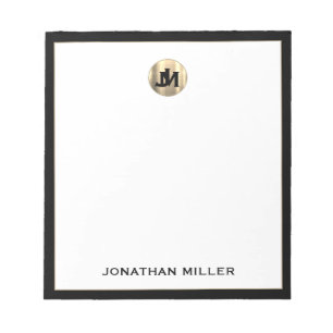Personalized Simple Luxury Monogram Notepad
