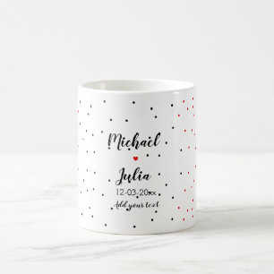 personalized simple minimal add your name red blac coffee mug