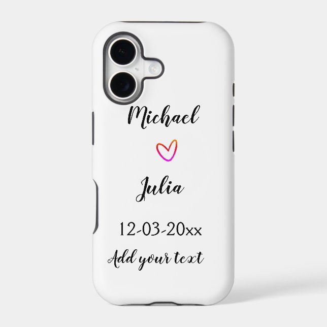 personalized simple minimal add your name red hear (Back)