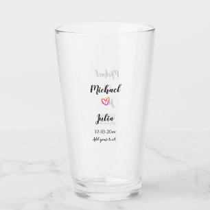 personalized simple minimal add your name red hear glass