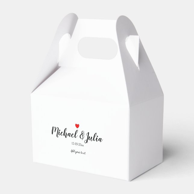 personalized simple minimal add your name year hea favor box (Front Side)
