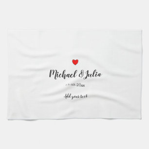personalized simple minimal add your name year hea kitchen towel