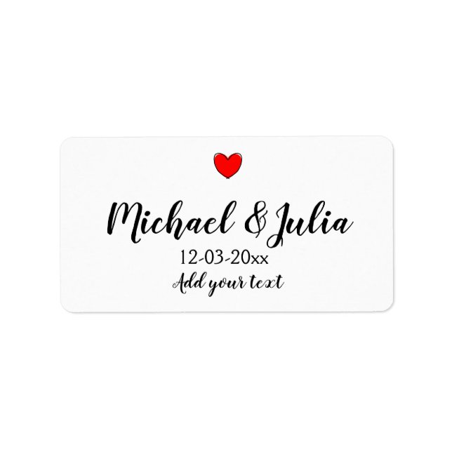 personalized simple minimal add your name year hea label (Front)