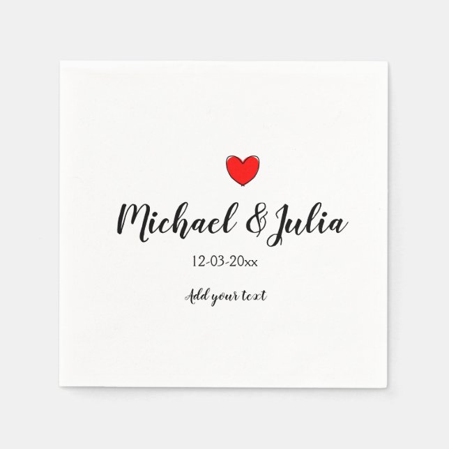personalized simple minimal add your name year hea napkin (Front)