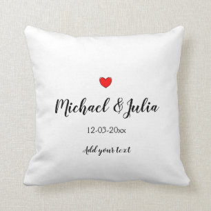 personalized simple minimal add your name year hea throw pillow