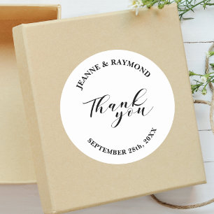 Personalized Simple Minimalist Wedding Favour Classic Round Sticker