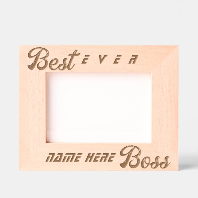 Personalized Simple Modern Best Boss  Etched Frames (Front)