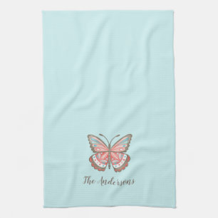 Personalized Simple Modern Butterfly Kitchen Towel