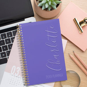 Personalized Simple Modern Chic Purple Planner