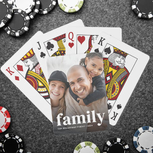 Personalized Simple Modern Family Photo Playing Cards