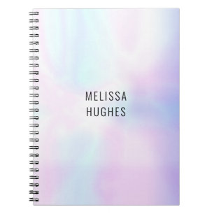 Personalized Simple Modern Holographic Notebook