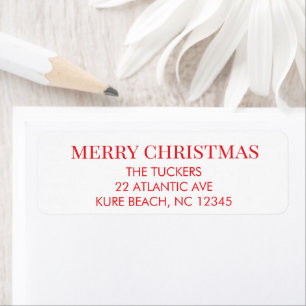 Personalized Simple Modern Merry Christmas Return