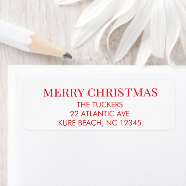 Personalized  Simple Modern Merry Christmas Return (Insitu)