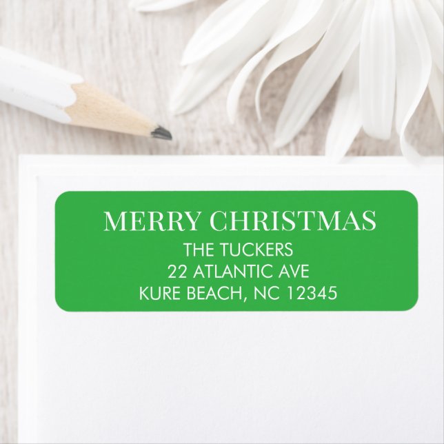 Personalized  Simple Modern Merry Christmas Return (Insitu)