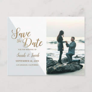 Personalized Simple Modern Photo Save the Date Postcard