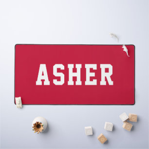 Personalized Simple Modern Red Desk Mat