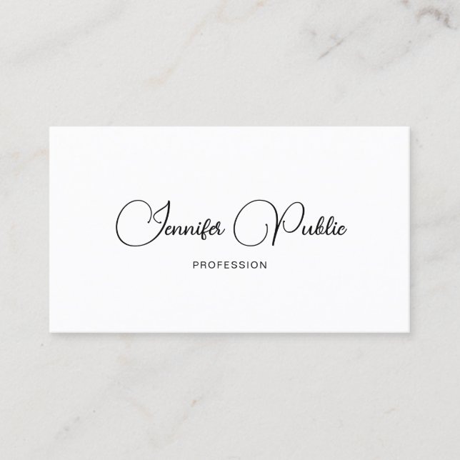 Personalized Simple Modern Template Typography Business Card (Front)
