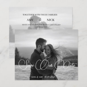 Personalized Simple Modern Winter Wedding Card
