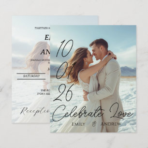 Personalized Simple Modern winter Wedding card