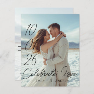 Personalized Simple Modern winter Wedding card