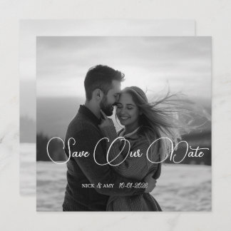 Personalized Simple Modern Winter Wedding Card