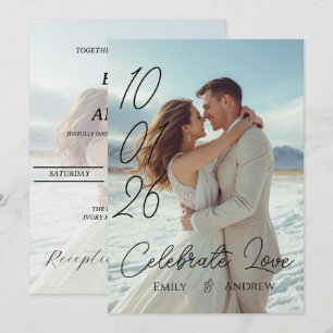 Personalized Simple Modern winter Wedding card