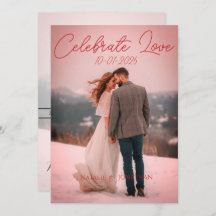 Personalized Simple Modern winter Wedding card