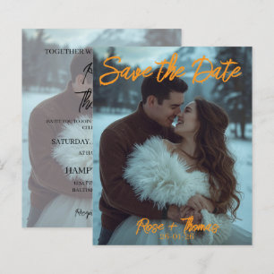 Personalized Simple Modern Winter Wedding card