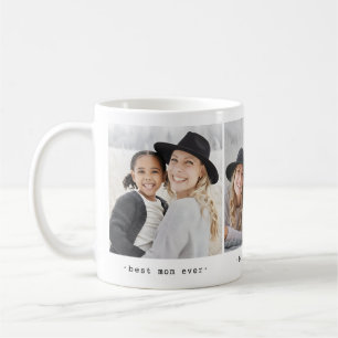 Personalized Simple Mom 3 Photo Coffee Mug