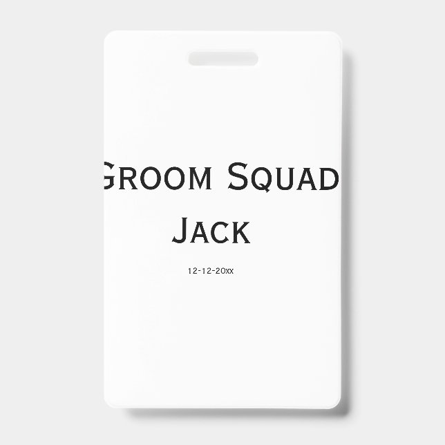 personalized simple monogram add your name wedding badge (Front)