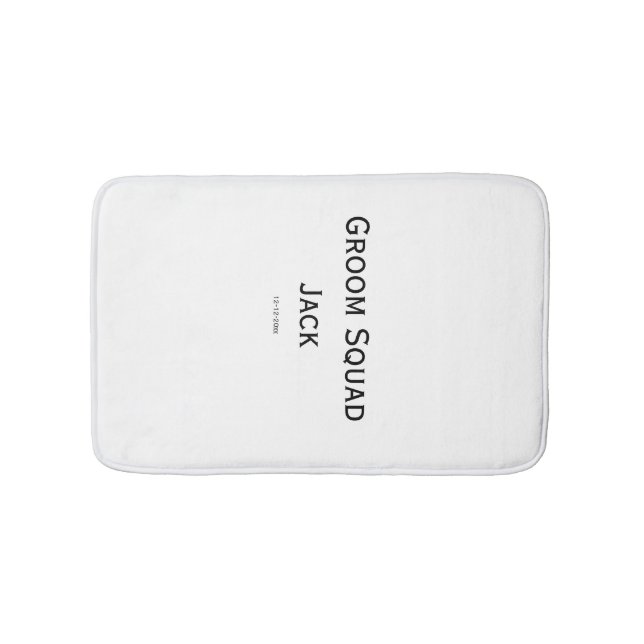 personalized simple monogram add your name wedding bath mat (Front)