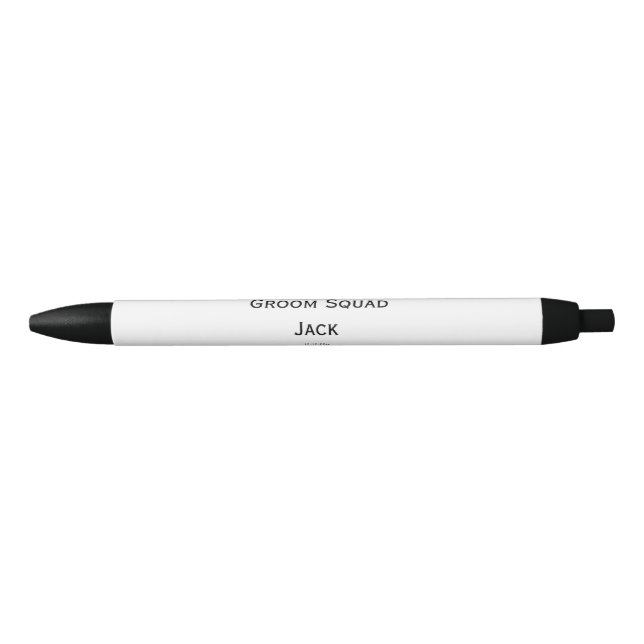 personalized simple monogram add your name wedding black ink pen (Front)
