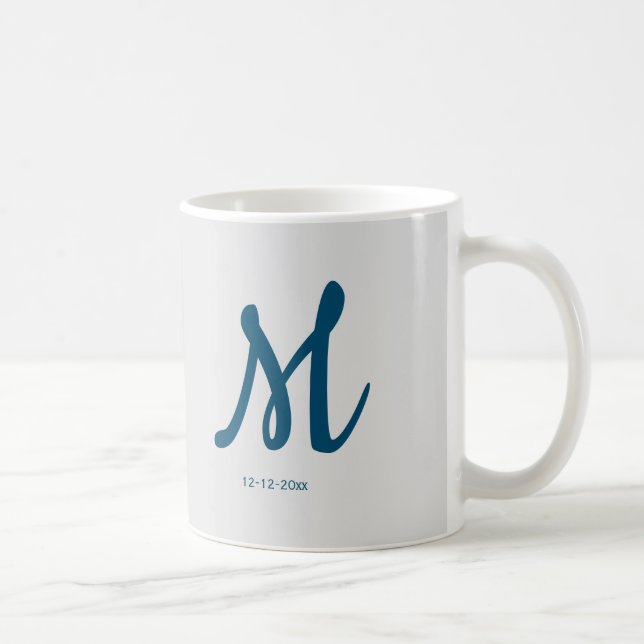 personalized simple monogram add your name wedding coffee mug (Right)