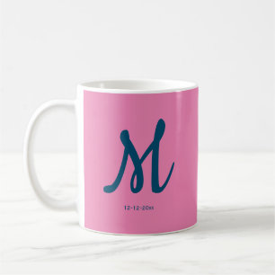 personalized simple monogram add your name wedding coffee mug