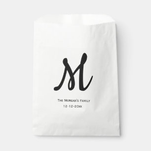 personalized simple monogram add your name wedding favour bag