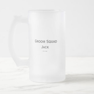 personalized simple monogram add your name wedding frosted glass beer mug