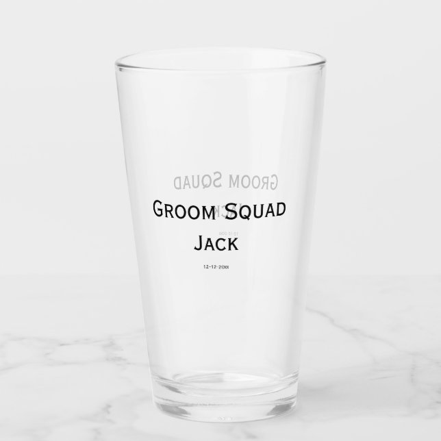 personalized simple monogram add your name wedding glass (Front)