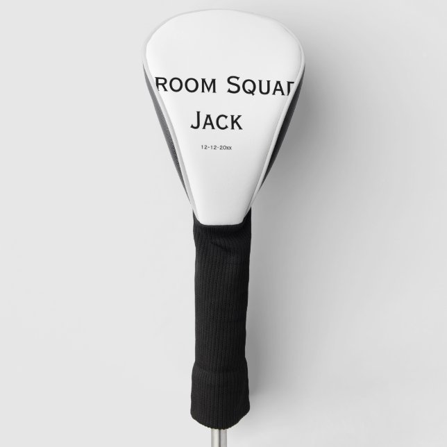 personalized simple monogram add your name wedding golf head cover (Front)